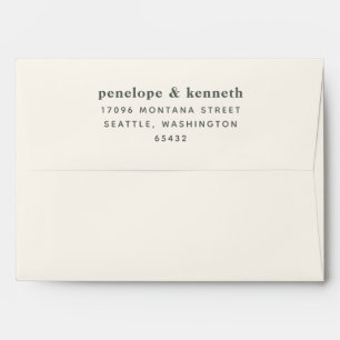 Enveloppe Typographie simple Mariage moderne de couleur fonc