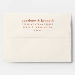 Enveloppe Typographie simple Mariage orange brûlé moderne