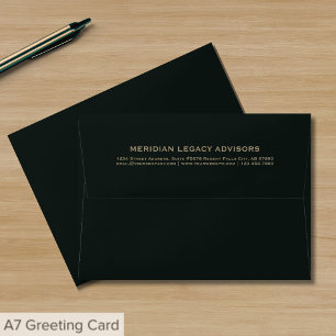 Enveloppe Typographie simple vert foncé et or