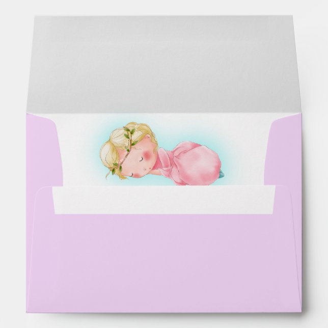 Enveloppe Un Baby shower de petite fille doux (Dos (Bas))