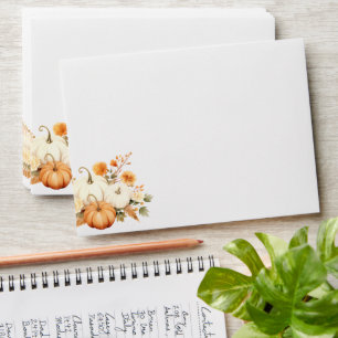 Enveloppe Un Baby shower Floral De Chute Un Peu Citrouille