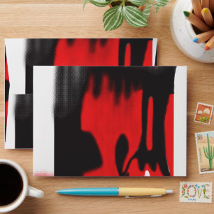Enveloppe Un design graphique rouge avec un habillage géomét