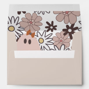 Enveloppe Un joli fantôme rose Halloween
