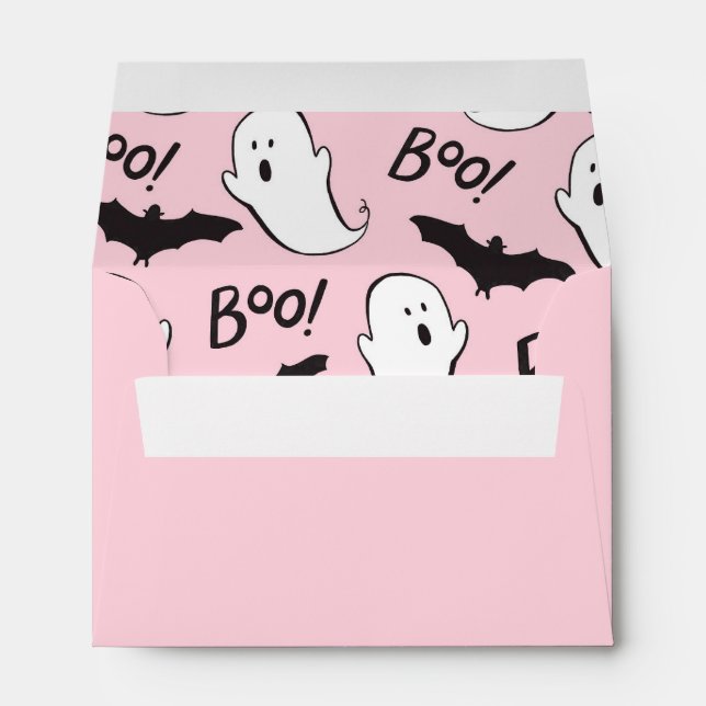 Enveloppe Un Petit Baby shower D'Halloween rose Boo Envelopp (Dos (Bas))