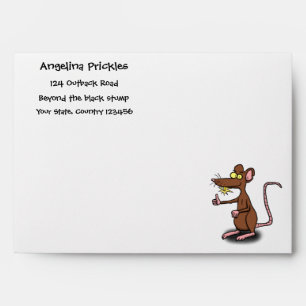 Enveloppe Un rat brun mignon pouce vers le haut dessin animé