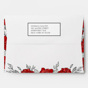 Enveloppe Une Suite D'Invitation De Red Roses Mariage 5x7