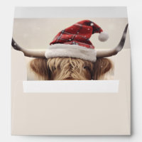 Une vache dans un chapeau de Noël
