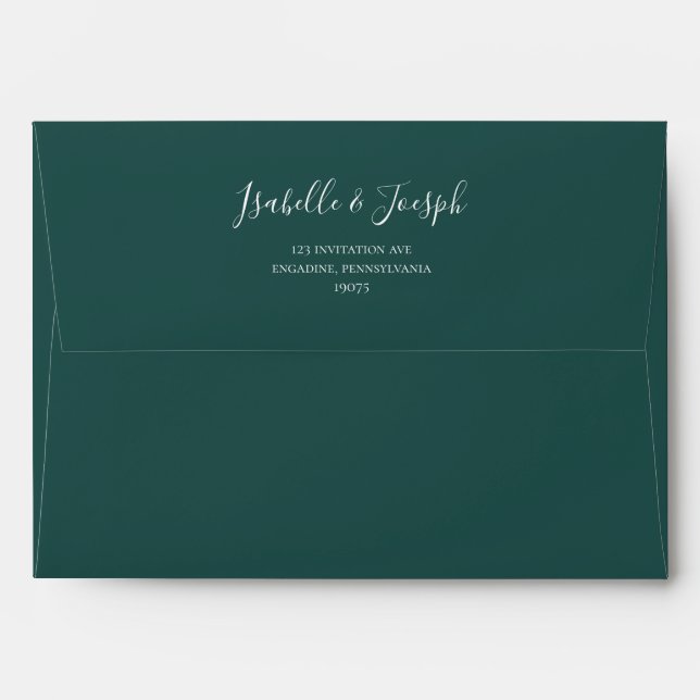 Enveloppe Une verdure succulente | Faire-part de mariage ver (Dos (Haut rabat))