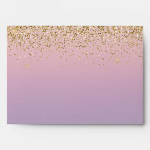 Enveloppe Unicorn Ombre Gold Parties scintillant