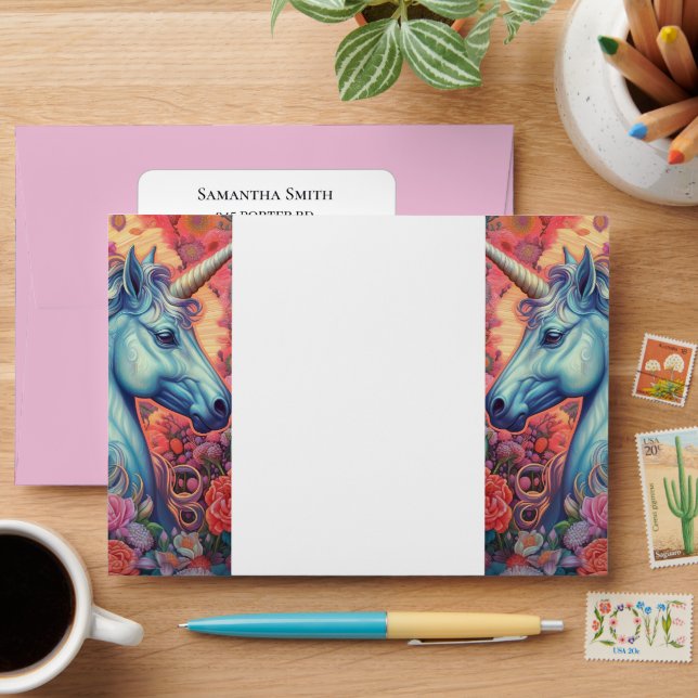 Enveloppe Unicornes magiques (Desk)