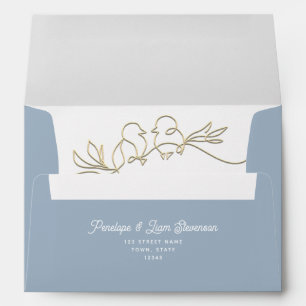 Enveloppe Unique Dusty Blue Mariage