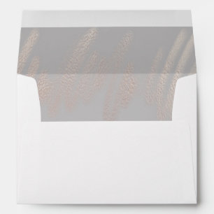 Enveloppe Unique Gris de colombe Mariage Abstrait