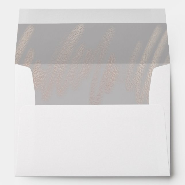 Enveloppe Unique Gris de colombe Mariage Abstrait (Dos (Bas))
