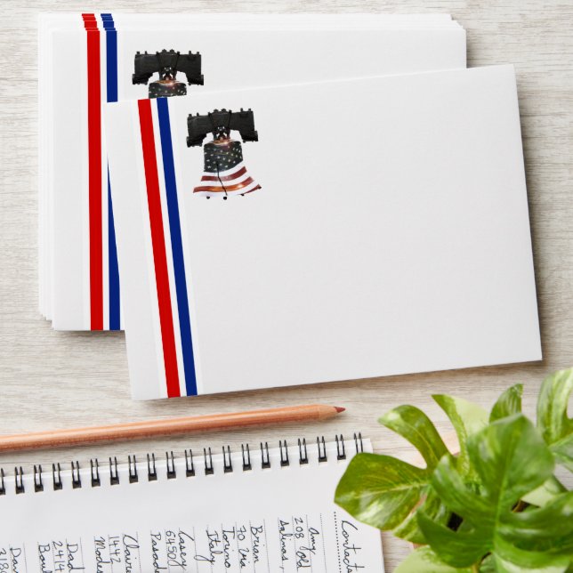 Enveloppe USA American Flag Liberty Bell (Stacked)