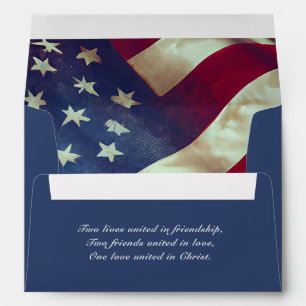 Enveloppe USA Drapeau Patriotique Amer Stars Stripes Christi