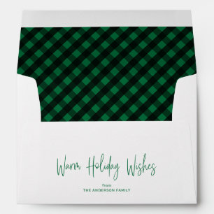 Enveloppe Vacances Chaleureuses 5x7 Buffalo Vert Plaid