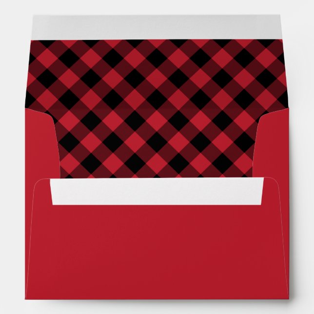 Enveloppe Vacances de Plaid de Buffalo Rouge et Noir (Dos (Bas))