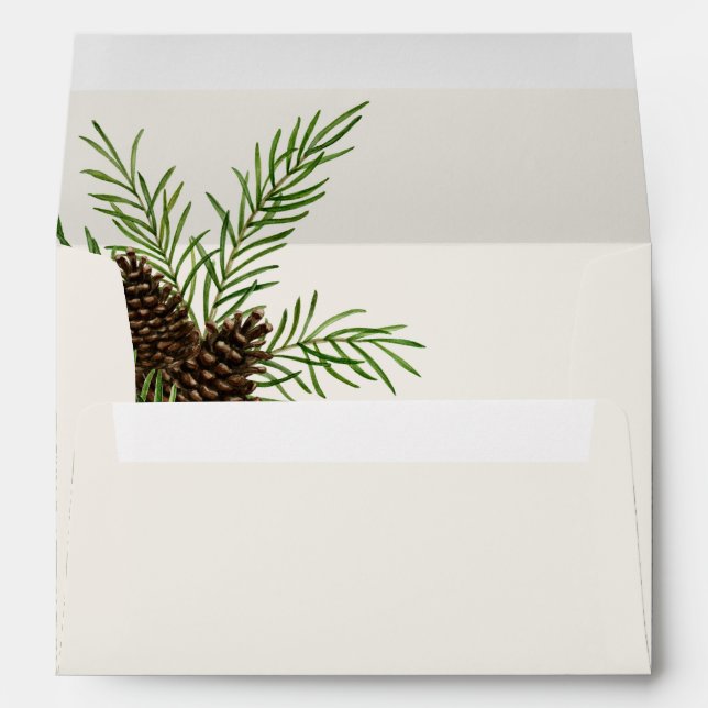Enveloppe Vacances de verdure hivernale Pinecone (Dos (Bas))