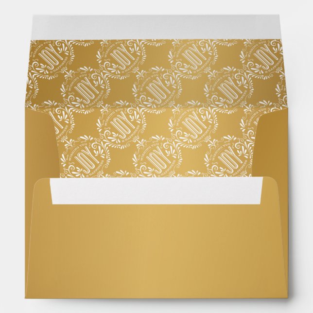ENVELOPPE VACANCES JOY ORNAMENT PLAIN GOLD ENVELOPE (Dos (Bas))