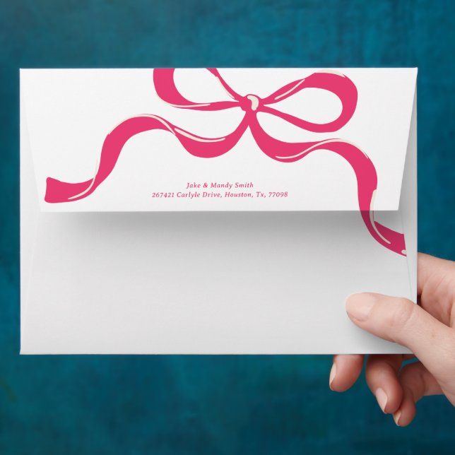 Enveloppe Vacances rose moderne Gros Noël (Hand)
