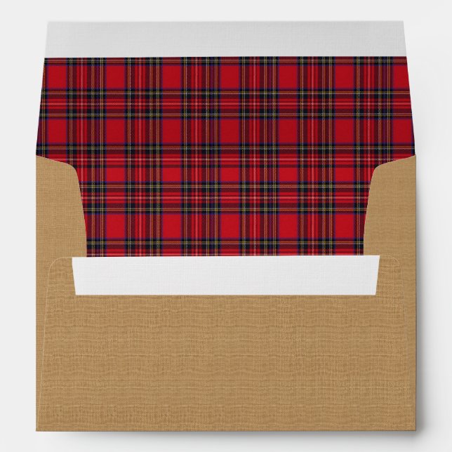 Enveloppe Vacances royales de Noël de plaid de tartan de (Dos (Bas))