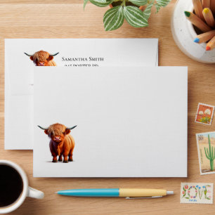 Enveloppe Vache Highland adorable