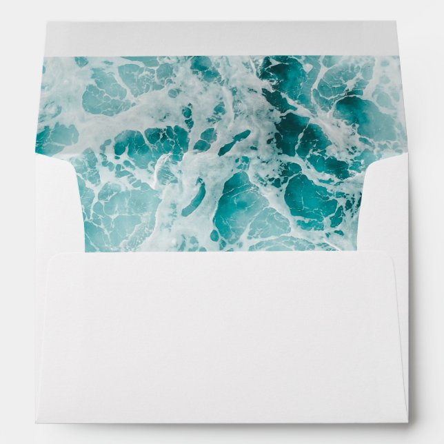 Enveloppe Vagues de l'océan bleu (Dos (Bas))