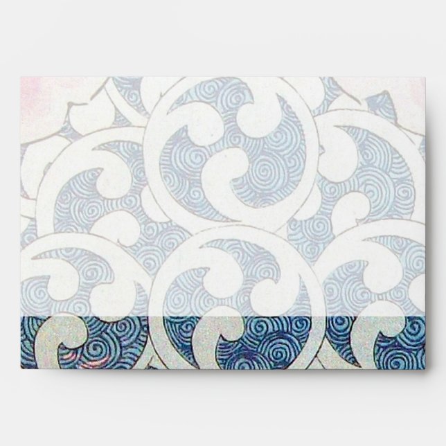 Enveloppe VAGUES, rose bleu (Devant)