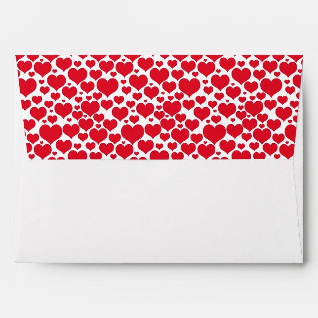 Enveloppe Valentine Hearts Card (Dos (Haut rabat))