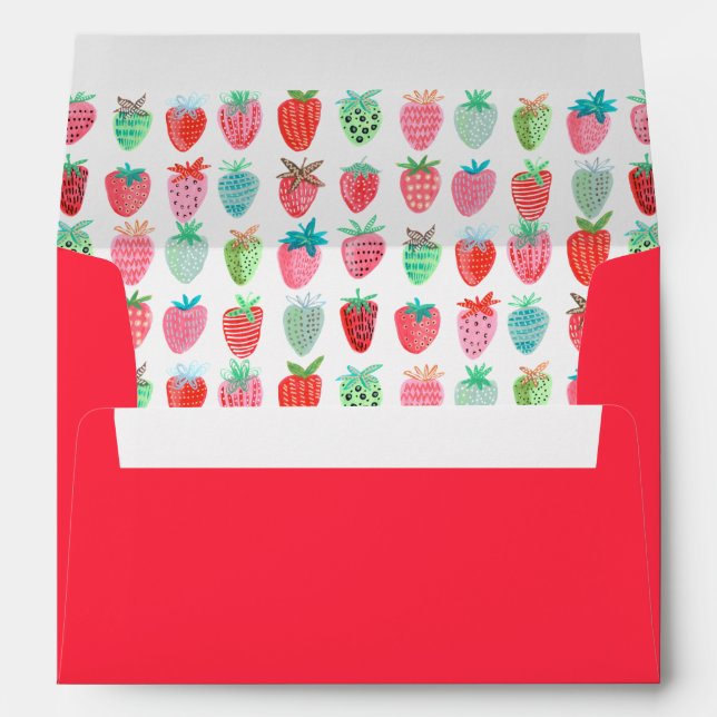 Enveloppe Valentine | Sucre aux fraises | Préadressé (Dos (Bas))