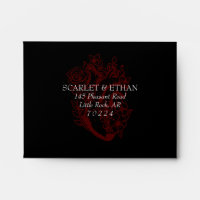 Vampire gothique rouge et noir Coeur floral RSVP E