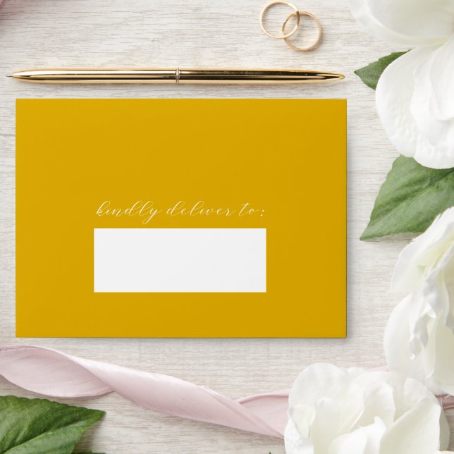 Enveloppe Vanessa Mustard Jaune Mariage moderne (Wedding)
