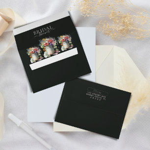Enveloppe Vase de fleurs printanières romantiques pour la do