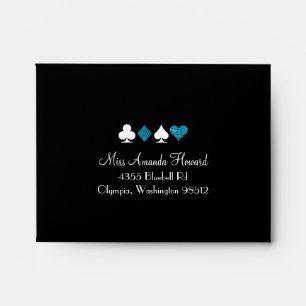 Enveloppe Vegas Destiny Blue Parties scintillant Mariage Rép