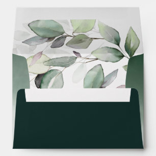 Enveloppe Végétation à l'aquarelle avec votre adresse de ret