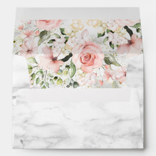Enveloppe Végétation dorée Dusty rose Mariage floral