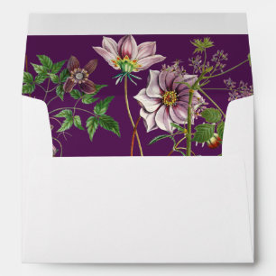 Enveloppe Végétation florale violette 5x7 Faire-part de mari