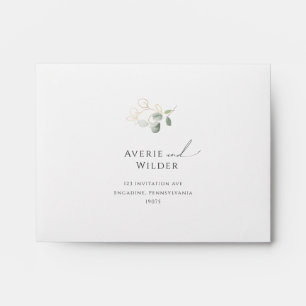 Enveloppe Végétation lunaire et or auto-adressés RSVP