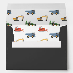 Enveloppe Véhicules de construction fête d'anniversaire