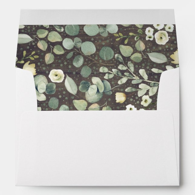 Enveloppe Verdure botanique Pays rustique Texture en bois (Dos (Bas))