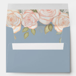 Enveloppe Verdure mariage Elégante Florale Dusty Blue