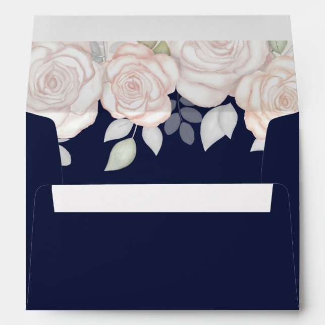 Enveloppe Verdure mariage Elégante Nature Marine Botanique (Dos (Bas))