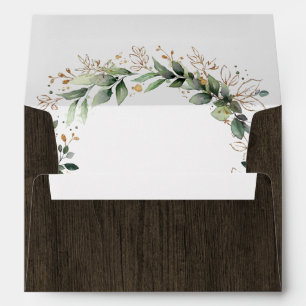 Enveloppe Verdure or Aquarelle Boho Mariage de grains de boi