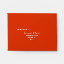 Enveloppe Vermilion Red Love Typographie Motif Mariage RSVP