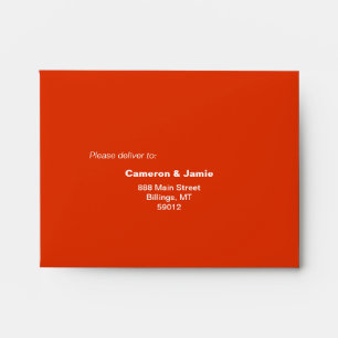 Enveloppe Vermilion Red Love Typographie Motif Mariage RSVP