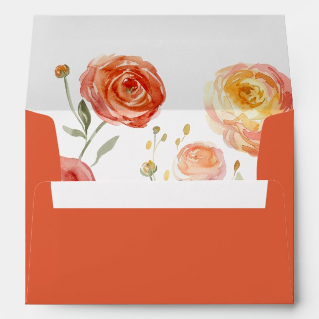 Enveloppe Verona Sunset Bold Orange Mariage Adresse de retou (Dos (Bas))