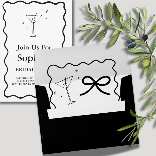 Enveloppe Verre Martini Retro Wavy 5x7 (Créateur téléchargé)