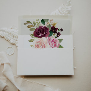 Enveloppe Vert Broussailleux Bourgogne Faire-part de mariage