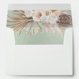Enveloppe Vert clair Pastel Floral Pampas Grass
