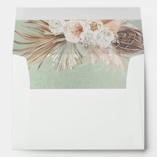 Enveloppe Vert clair Pastel Floral Pampas Grass